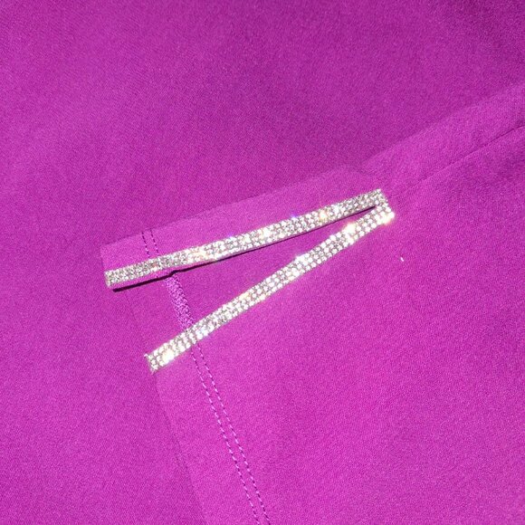 Nina Leonard Cropped Trousers - Crystal Hem - Super Stretch - Size L - Picture 6 of 11